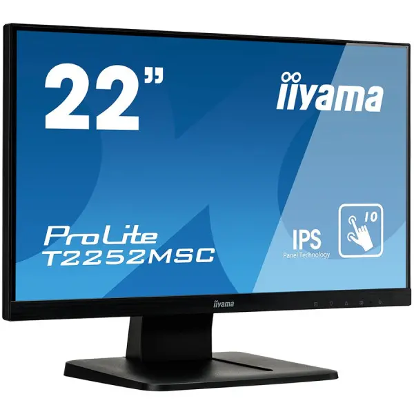 IIYAMA Monitor Prolite, 21,5'' OGS-PCAP 10P Touch Screen, 1920x1080, IPS-slim panel design, VGA, HDMI, DisplayPort, 250cdm˛ (with touch), 10