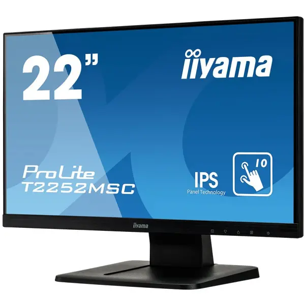 IIYAMA Monitor Prolite, 21,5'' OGS-PCAP 10P Touch Screen, 1920x1080, IPS-slim panel design, VGA, HDMI, DisplayPort, 250cdm˛ (with touch), 10
