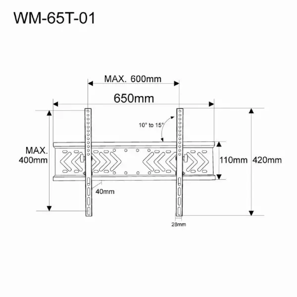 Nosač za TV podesivi Gembird WM-65T-01 32''-65''
