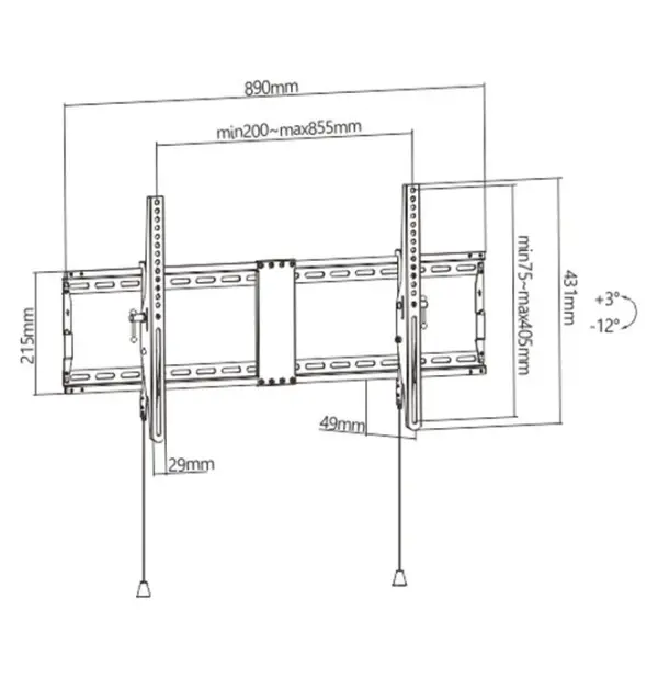 Nosač za TV podesivi Gembird WM-90T-01 43''-90''