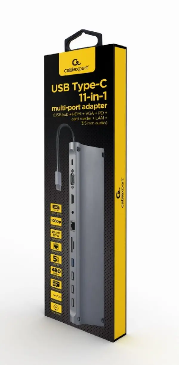 Docking station Cablexpert A-CM-COMBO11-01 USB-C - HDMIVGAPDCRAudio