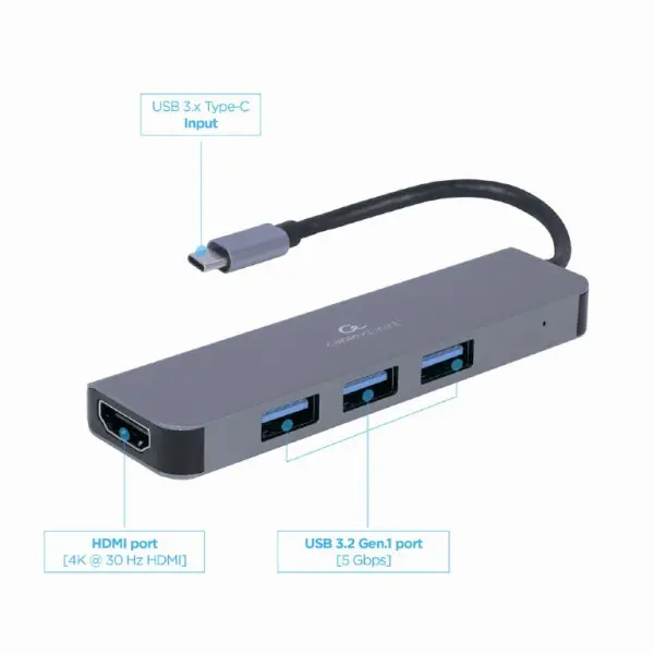 Adapter Cablexpert A-CM-COMBO2-01 USB C - HDMI3xUSB 3.0