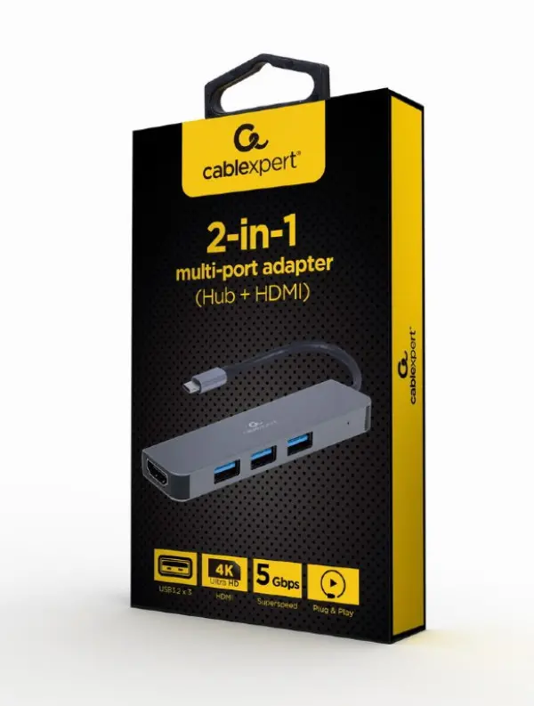 Adapter Cablexpert A-CM-COMBO2-01 USB C - HDMI3xUSB 3.0