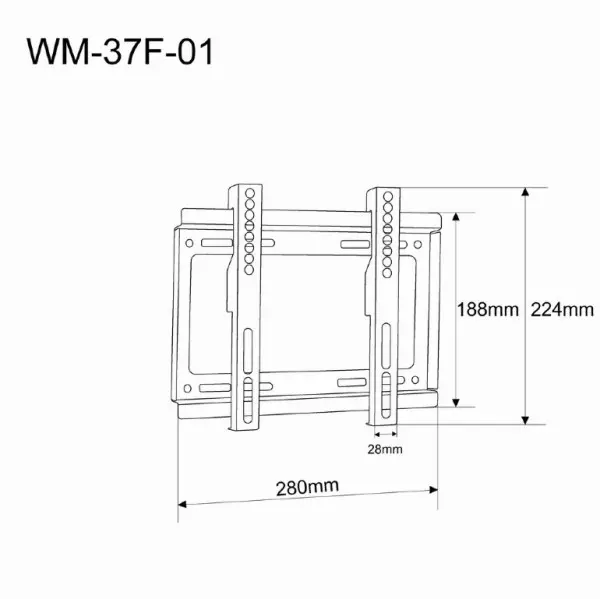 Nosač za TV fiksni Gembird WM-37F-01 17''-37''