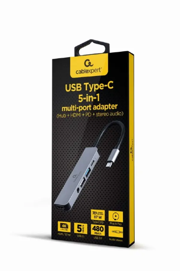 Docking station Cablexpert A-CM-COMBO5-02 USB-C - HDMI2xUSBPDAudio