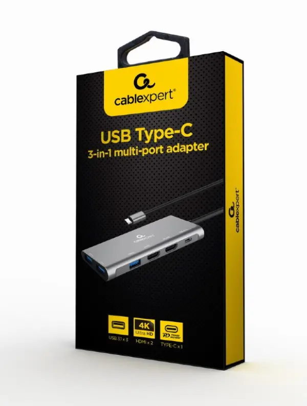 Docking station Cablexpert A-CM-COMBO3-01 USB-C - 2xHDMI3xUSB 3.0PD