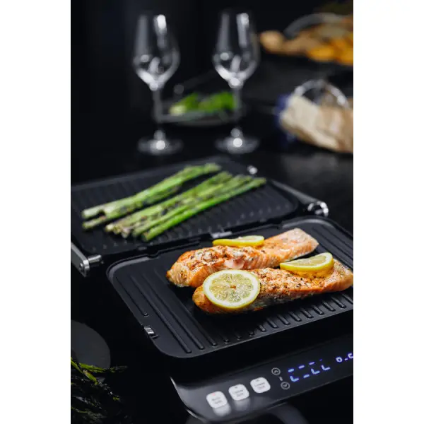 AENO Electric Grill EG1: 2000W, 3 heating modes - Upper Grill, Lower Grill, Both Grills  Defrost, Max opening angle -180°, Temperature regu