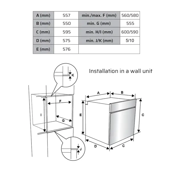 VOX Ugradna rerna HWMH7315BCT