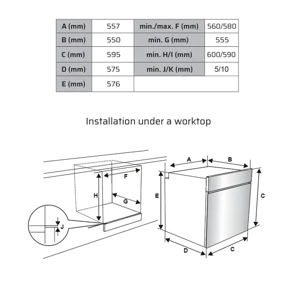 VOX Ugradna rerna HWFT7315BCT