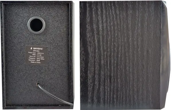 SPK-B23 Gembird Stereo zvucnici black Wood, 2.5 inch, 6W RMS (2 x 3W) USB pwr, volume control, 3,5mm