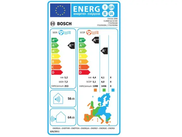 Klima BOSCH Climate 2000 BAC2-1832IAinverterA++A+R3218000BTUbela' ( '7733701990' ) 