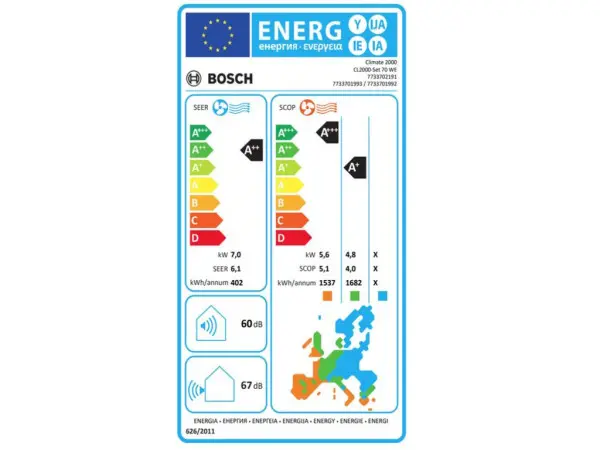 Klima BOSCH Climate 2000 BAC2-2432IAinverterA++A+R3224000BTUbela' ( '7733701992' ) 