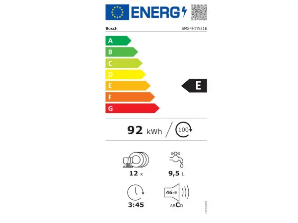 Sudomašina BOSCH SMS4HTW31EsamostojećaE12 kompletaHomeConnect84,5x60x60cmbela' ( 'SMS4HTW31E' ) 