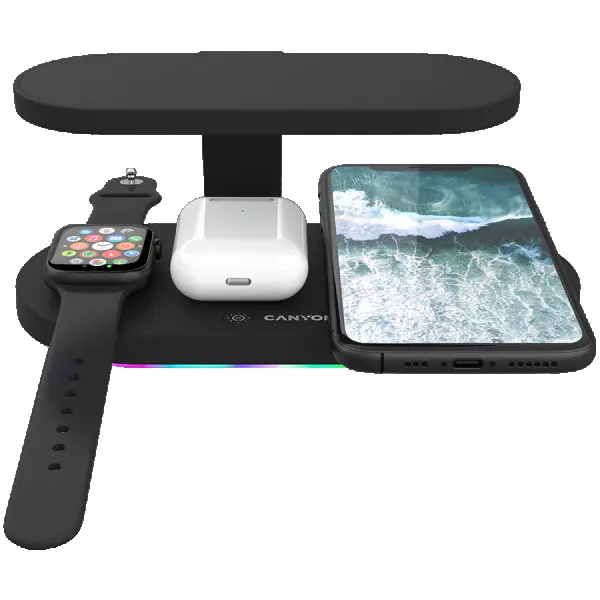 CANYON WS-501 5in1 Wireless charger, with UV sterilizer, with touch button for Running water light, Input QC36W or PD30W, Output 15W10W7.5W