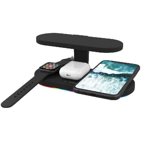 CANYON WS-501 5in1 Wireless charger, with UV sterilizer, with touch button for Running water light, Input QC36W or PD30W, Output 15W10W7.5W