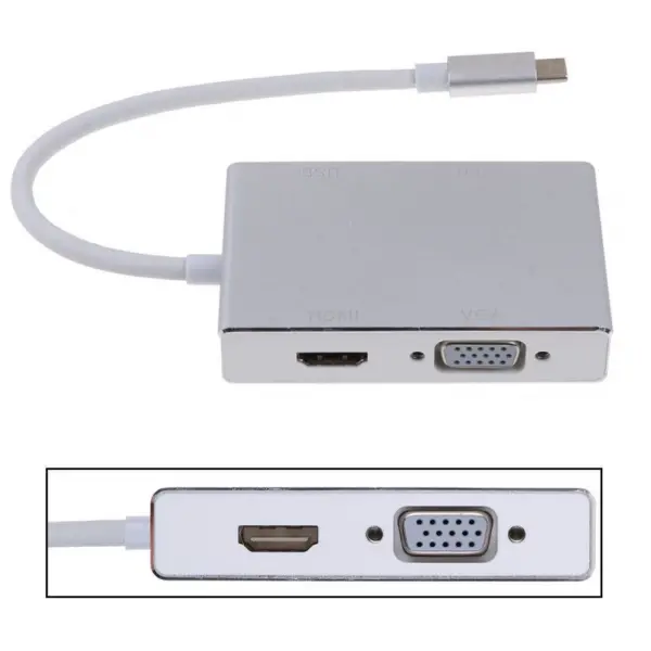 Adapter Type C na VGA, DVI, HDMI i USB 4u1