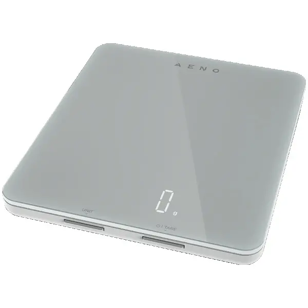 AENO Kitchen Scale KS1S Smart, Max load - 8 kg, Bluetooth, 10,000+ products & meals, 25 indicators analysis, Coffee mode, 6 unit conversion