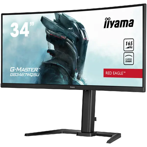 IIYAMA Monitor 34'' UW ETE VA-panel, Curved Gaming 1500R, G-Master Red Eagle, 3440x1440@165Hz (21:9), 0,4ms (MPRT), 550cdm˛ HDR400, FreeSync