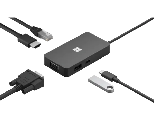 Adapter Microsoft USB-C Travel Hub USB-C3.2USB-AEthHDMIVGA' ( '1E4-00003' ) 
