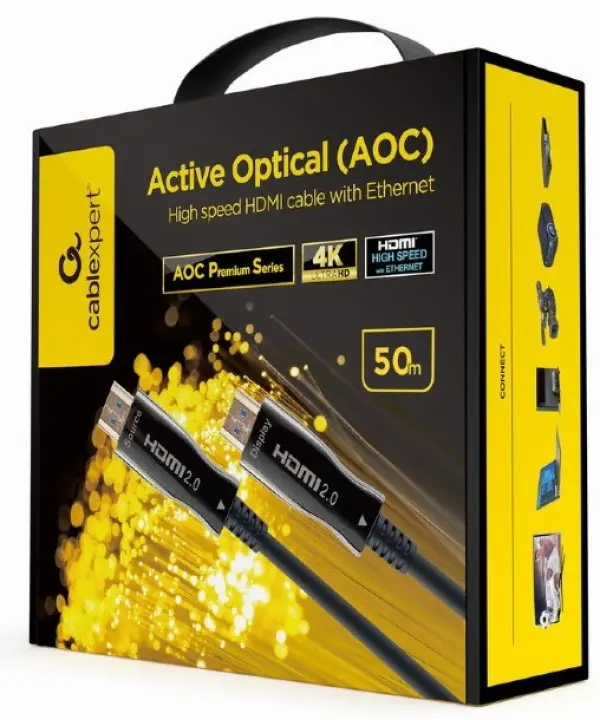 CCBP-HDMI-AOC-50M-02 Gembird Active Optical (AOC) High speed HDMI cable with Ethernet Premium 50m