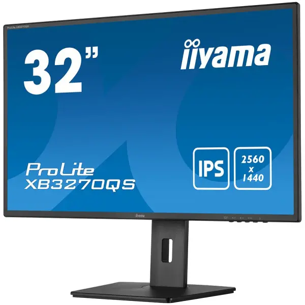 IIYAMA 32'' IPS-panel, 2560x1440, 250cdm˛, 4ms, 15cm Height Adj. Stand, Speakers, DisplayPort, HDMI, DVI ( XB3270QS-B5 ) 