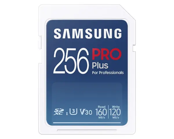 SAMSUNG PRO PLUS Full Size SDXC 256GB U3 + Card Reader MB-SD256KB
