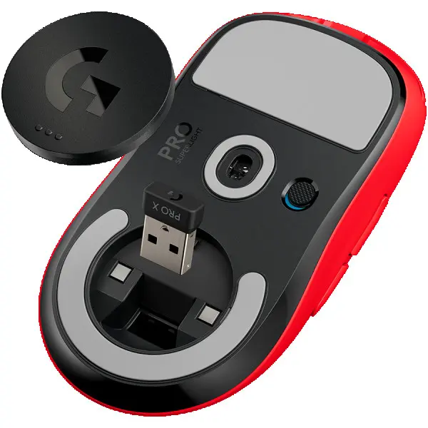 LOGITECH PRO X SUPERLIGHT Wireless Gaming Mouse - RED - 2.4GHZ- EER2-933 - #933 ( 910-006784 ) 