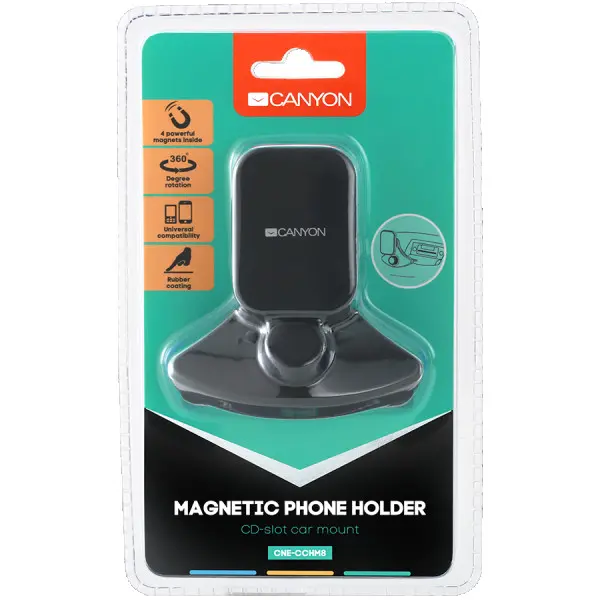 Canyon Car Holder for Smartphones,magnetic suction function ,with 2 plates(rectanglecircle), black ,91*84*48mm 0.070kg ( CNE-CCHM8 ) 