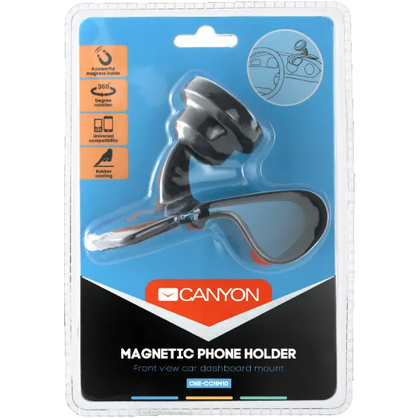 Canyon Car Holder for Smartphones,magnetic suction function ,with 2 plates(rectanglecircle), black ,115*83*100mm 0.072kg ( CNE-CCHM10 ) 