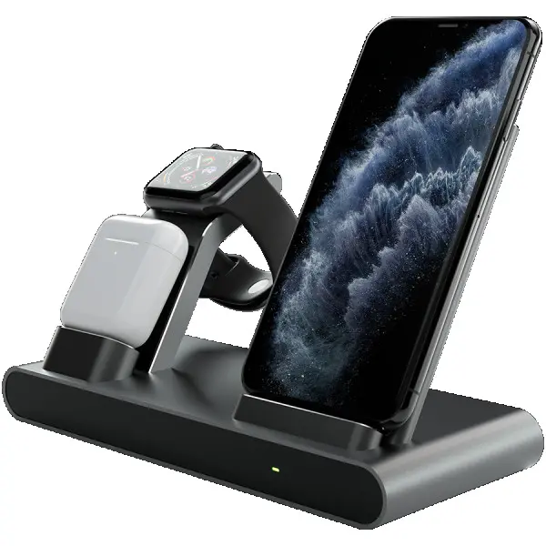 Prestigio ReVolt A1, charging station for iPhone, Apple Watch, AirPods, 2 wireless interfaces, fast charging, input voltage: 9V,2A, 5V,2A, 