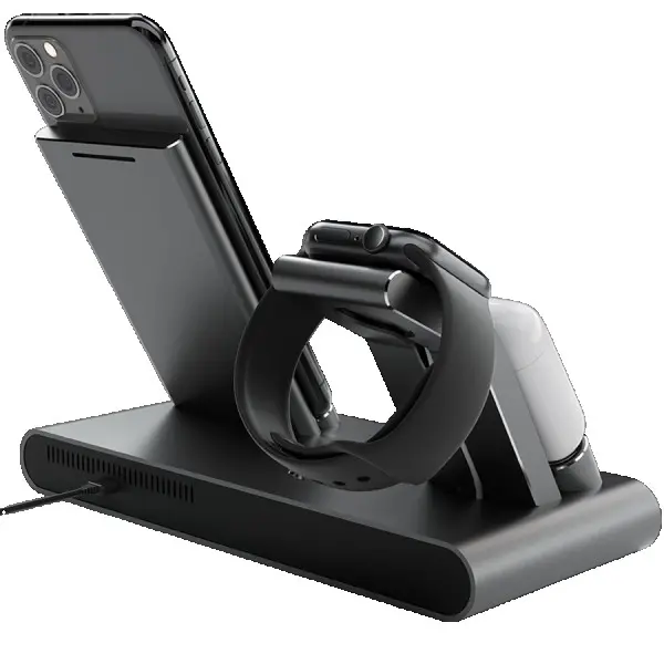 Prestigio ReVolt A1, charging station for iPhone, Apple Watch, AirPods, 2 wireless interfaces, fast charging, input voltage: 9V,2A, 5V,2A, 