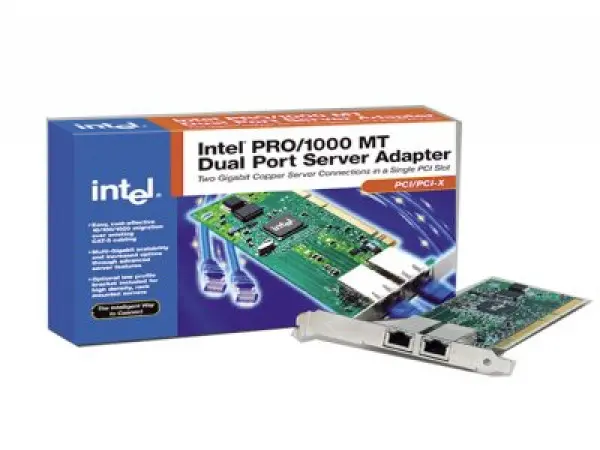Network Card INTEL PRO1000 MT Dual Port Server Adapter (PCI-X, 101001000Base-T, 1000Mbps, Gigabit Ethernet) ( PWLA8492MTBLK5 ) 