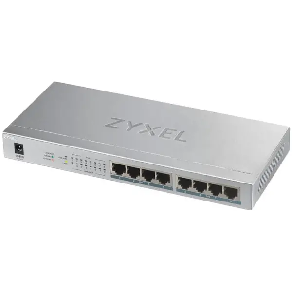 Zyxel GS1008-HP, 8 Port Gigabit PoE+ unmanaged desktop Switch, 8 x PoE, 60 Watt ( GS1008HP-EU0101F ) 