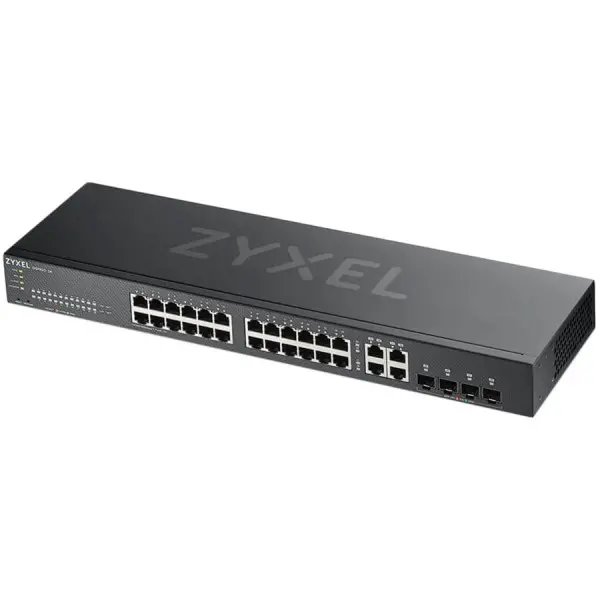ZyXEL GS1920-24 v2, 28p (24Gigabit RJ45, 4x Gigabit combo (metalSFP)), IPv6,L2, fanless, Rackmount ( GS1920-24V2-EU0101F ) 