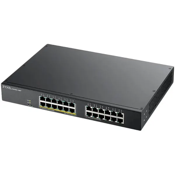 ZyXEL GS1900-24EP, 24-port GbE L2, 12 Port PoE Smart Switch, rackmount, 130 Watt ( GS1900-24EP-EU0101F ) 