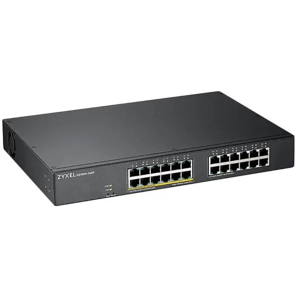 ZyXEL GS1900-24EP, 24-port GbE L2, 12 Port PoE Smart Switch, rackmount, 130 Watt ( GS1900-24EP-EU0101F ) 