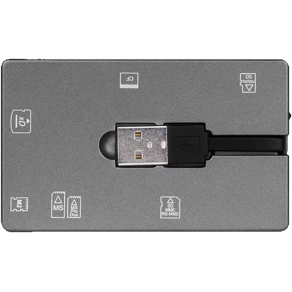 CANYON CardReader All in one CNE-CARD2 (CFmicro SDSDSDHCSDXCMSXdM2) USB 2.0, Gray, cable length 0.03m, 88*8*53mm, 0.035kg ( CNE-CARD2 ) 