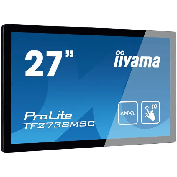 IIYAMA Monitor 27'' PCAP Bezel Free 10-Points Touch Screen, 1920x1080, AMVA3 panel, DVI, HDMI, DisplayPort, 255cdm˛ (with touch), 3000:1, 5m