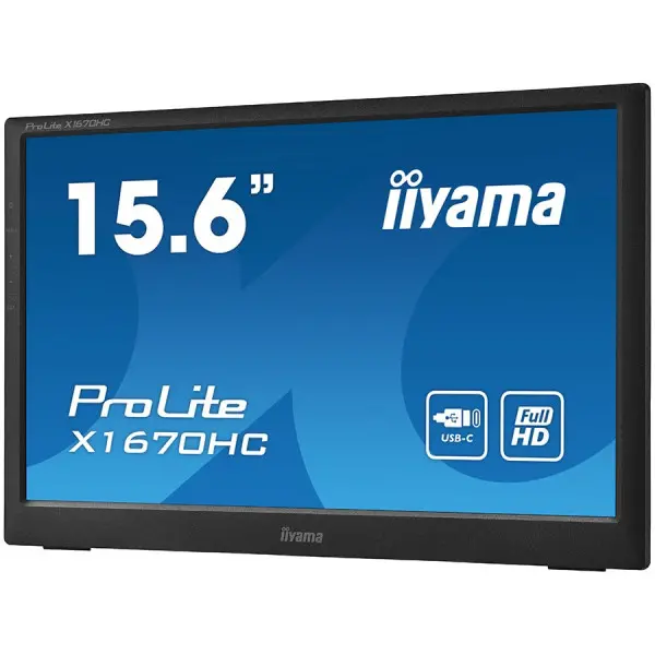 IIYAMA 15,6'' USB-C portable monitor,  IPS-panel, 1920x1080, 220cdm˛, bookstand, cover ( X1670HC-B1 ) 