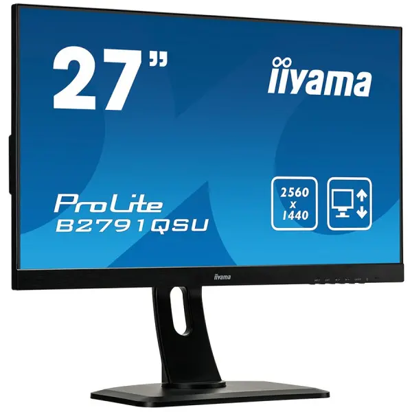IIYAMA Monitor  27'' ETE TN, 2560x1440 WQHD, 1ms,  FreeSync, 13cm height adj. stand, 350cdm2, DisplayPort, HDMI, DVI, Speakers, USB-HUB(2x3.