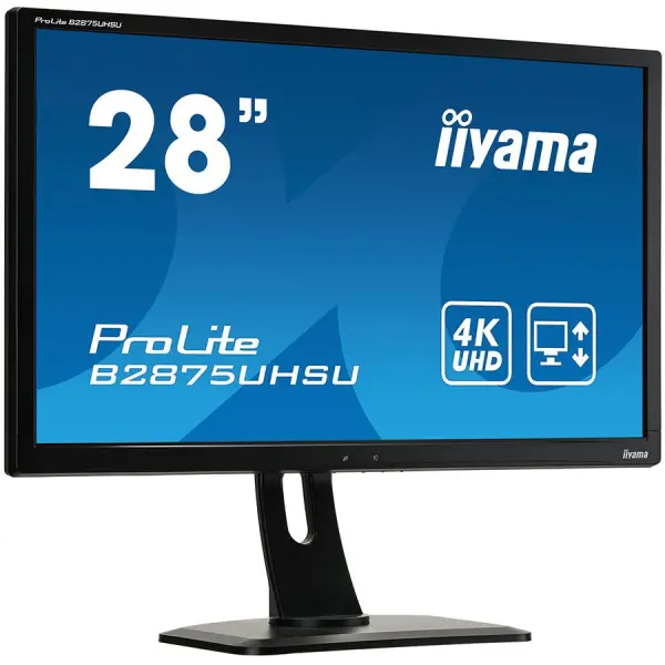 IIYAMA Monitor 28'' 3840x2160, 4K UHD, FreeSync, Height Adjust. (13cm), 300cdm˛, Speakers, , VGA, DVI, DisplayPort, HDMI, 1ms, USB HUB (3.0+