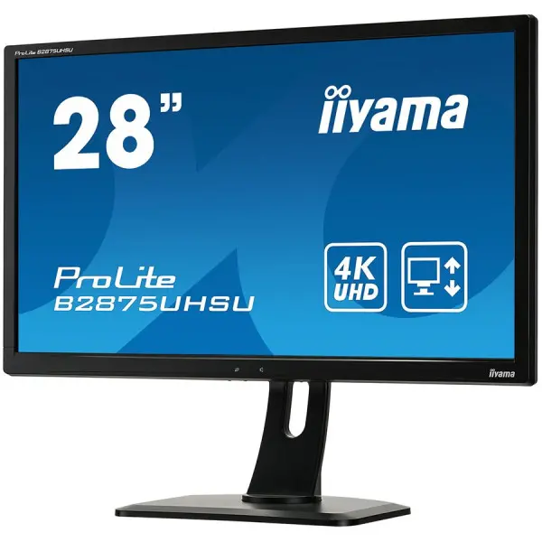 IIYAMA Monitor 28'' 3840x2160, 4K UHD, FreeSync, Height Adjust. (13cm), 300cdm˛, Speakers, , VGA, DVI, DisplayPort, HDMI, 1ms, USB HUB (3.0+