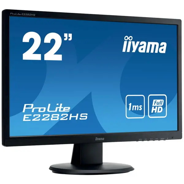 IIYAMA Monitor 21,5'' 1920x1080, 250cdm˛, Speakers, VGA, DVI, HDMI, 1ms ( E2282HS-B1 ) 