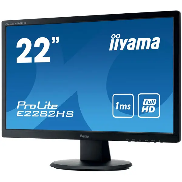 IIYAMA Monitor 21,5'' 1920x1080, 250cdm˛, Speakers, VGA, DVI, HDMI, 1ms ( E2282HS-B1 ) 