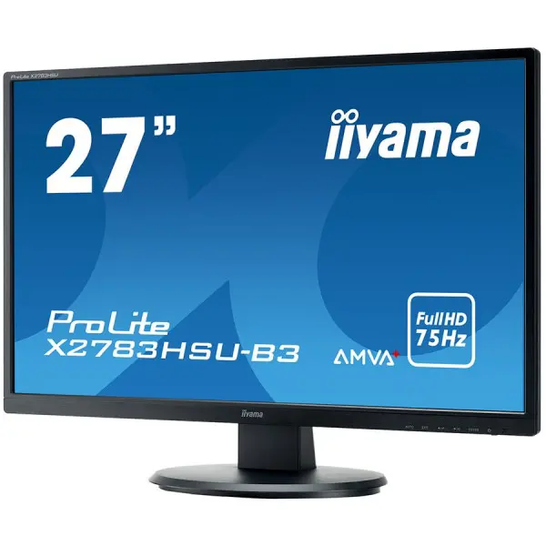 IIYAMA Monitor  27'' 1920x1080, 4ms, AMVA+ panel, 300cdm˛, VGA, DisplayPort, HDMI, Speakers,  USB-HUB ( X2783HSU-B3 ) 