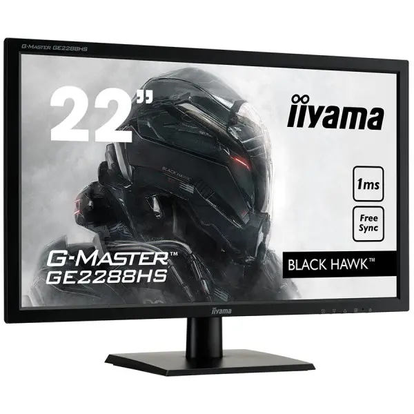 IIYAMA Monitor  21,5'' Gaming, G-Master Black Hawk, FreeSync, 1920x1080, 250cdm2, DVI, HDMI, 1ms, Speakers, Black Tuner ( GE2288HS-B1 ) 