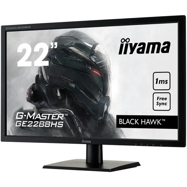 IIYAMA Monitor  21,5'' Gaming, G-Master Black Hawk, FreeSync, 1920x1080, 250cdm2, DVI, HDMI, 1ms, Speakers, Black Tuner ( GE2288HS-B1 ) 