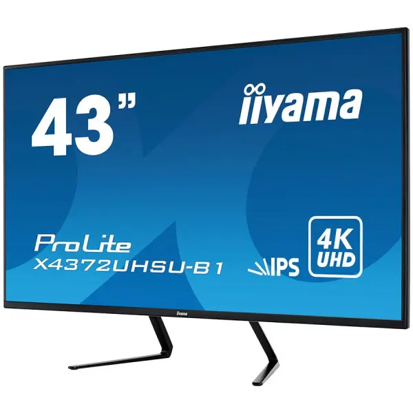 IIYAMA Monitor 43'', 3840x2160 UHD, IPS, 4ms, 450cdm˛, HDMIx2, DisplayPortx2, Speakers,  USB-HUB(2x3.0), PBP, PIP, Remote control ( X4372UHS
