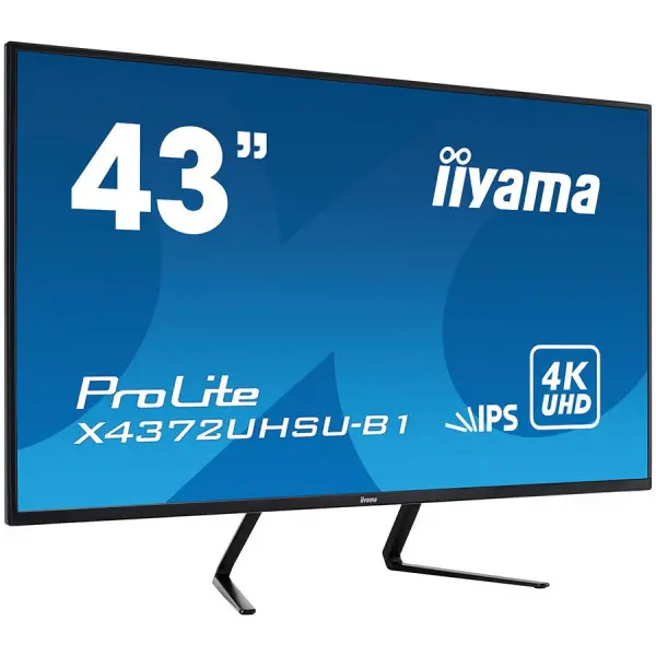 IIYAMA Monitor 43'', 3840x2160 UHD, IPS, 4ms, 450cdm˛, HDMIx2, DisplayPortx2, Speakers,  USB-HUB(2x3.0), PBP, PIP, Remote control ( X4372UHS