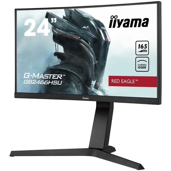 Monitor 23.6 Iiyama Red Eagle GB2466HSU-B1 VA, 1920?1080, 165hz, Curved, 250cd, 1100:1, HDMI*2, DP, USBHub, 2x2W ( GB2466HSU-B1 ) 